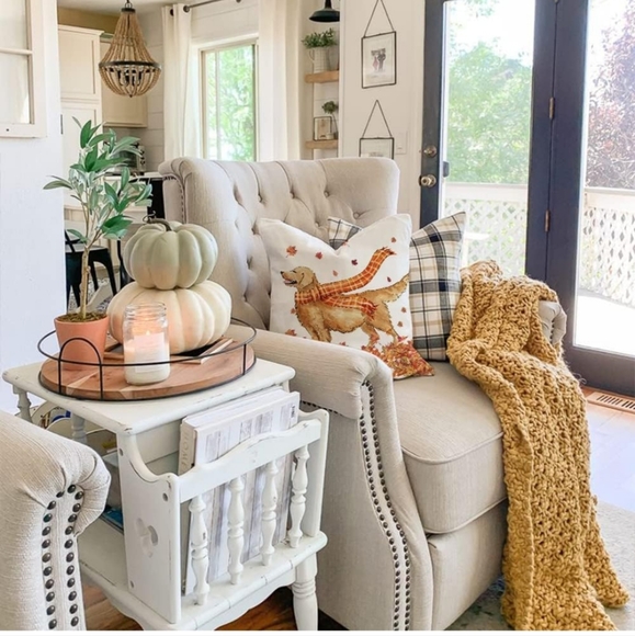 Dog Labrador lab pillow pillowcase pillow cover 18x18" new fall Autumn leafs - Picture 5 of 5